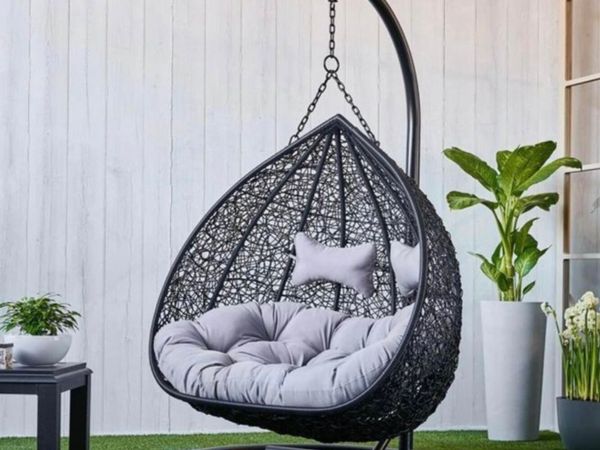 DOUBLE RATTAN SWING EGG CHAIR - DELIVERY