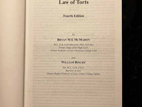 Law Of Torts - Binchy & McMahon