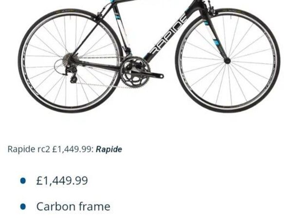 Carbon frame Rapide RC2 Road bike size medium