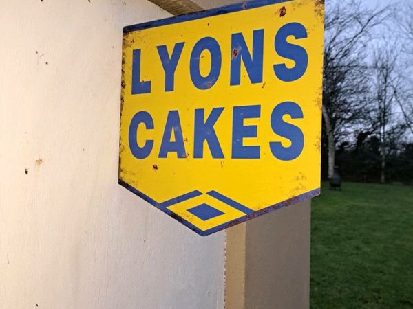 Lyons cakes 2 sided metal  sign