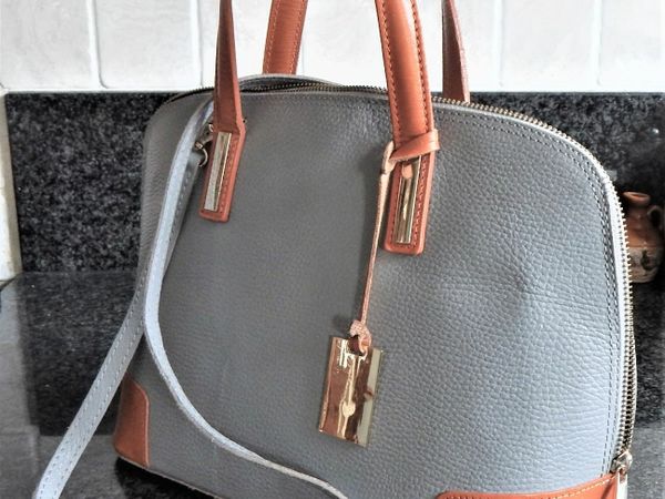 Vera Pelle brand grey handbag, Made in Italy