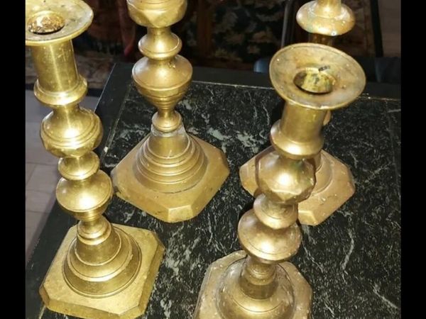 4 Antique brass Candlestick
