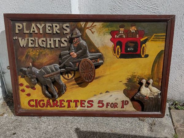 Large Players weights wooden sign
