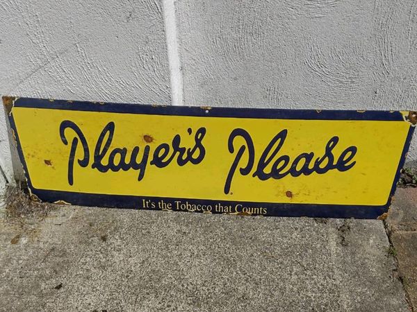 Vintage Players Please Enamel Sign
