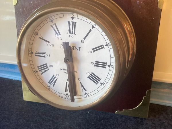 Brass captains ship clock free postage
