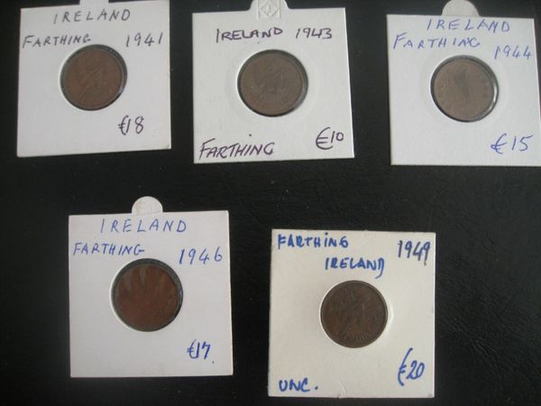 Irish Farthings 1941/43/44/46/49 - Various Prices