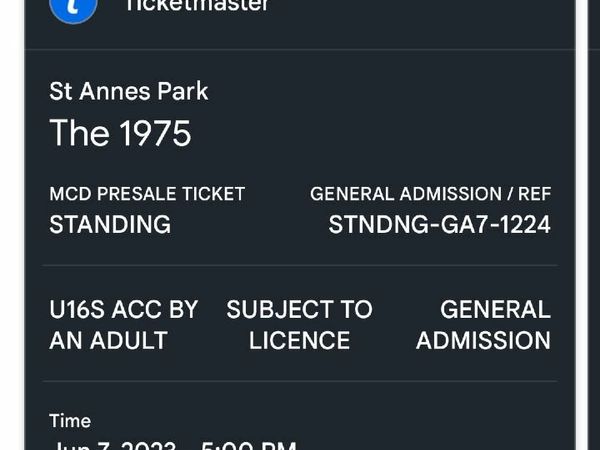 3 tickets to the 1975