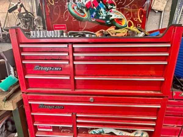 Snap on tool box with tools