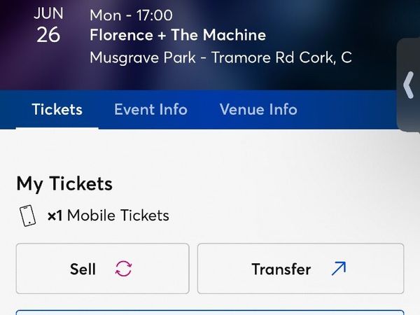 1x Florence and the machine ticket