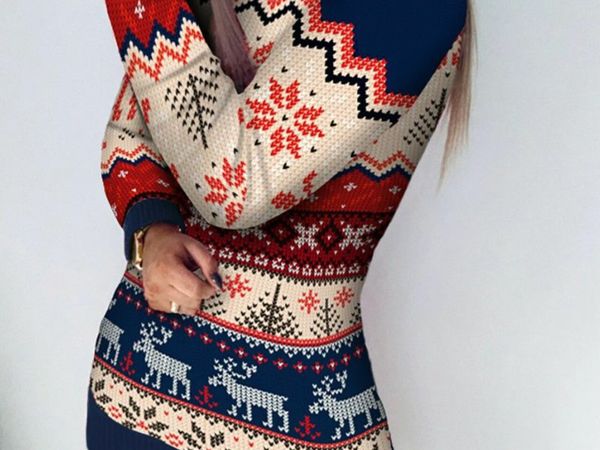 Classic Velor Mini Dress reindeers