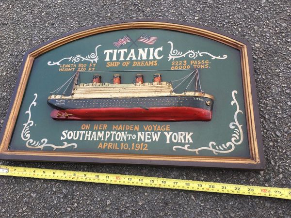 Titanic wall plaque in wood