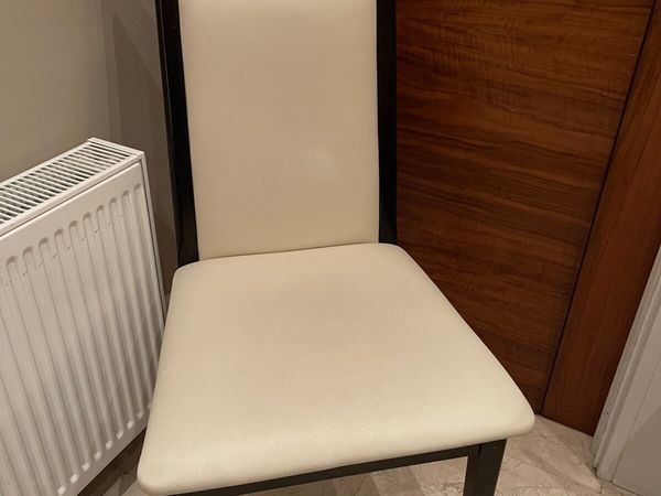 Very Sturdy Cream Leather Dining Chair - Deliver