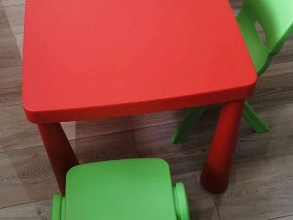 Ikea kids table & 3 Smyths chairs