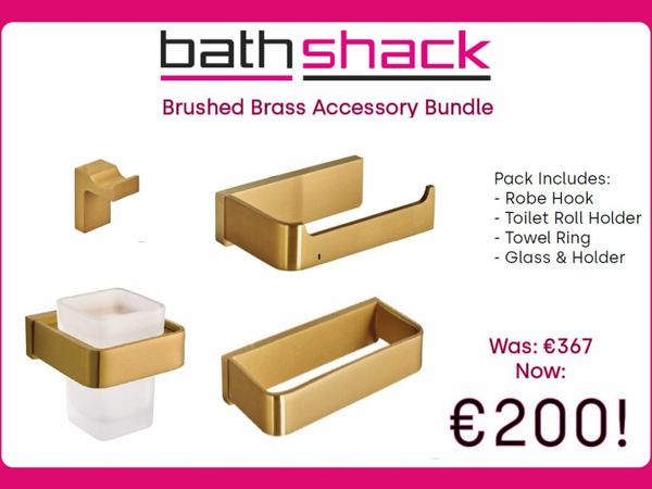 Bathshack - Brushed Brass Bathroom Accessory Pack