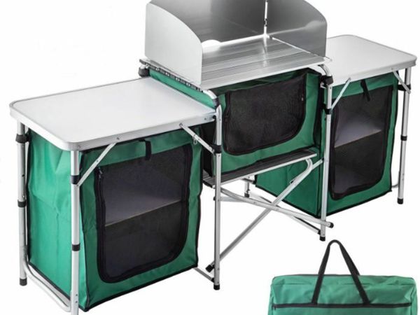 3 Zippered Bags Camping Cook Table