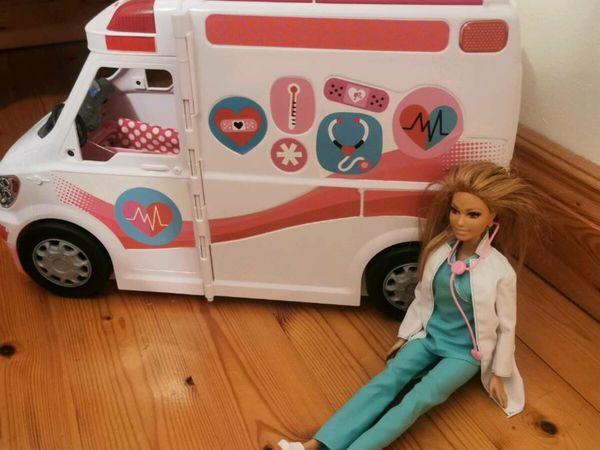 Barbie camper van and Ambulance