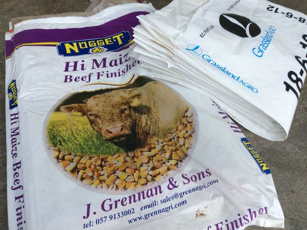 Meal fertilizer bags for turf ,timber