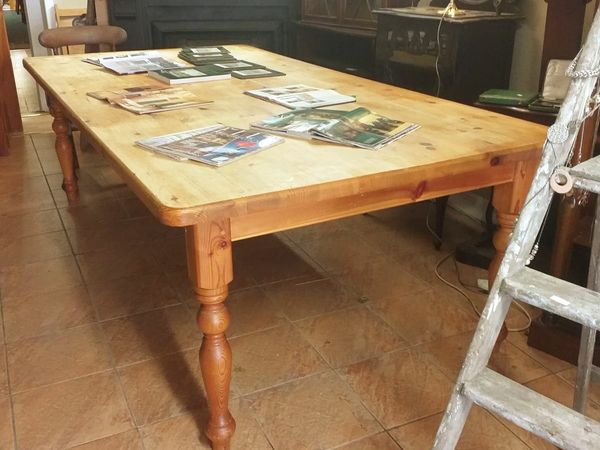 old large pine country house kitchen table