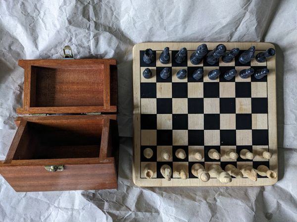 Wooden Chess Set with Board and Handmade Box