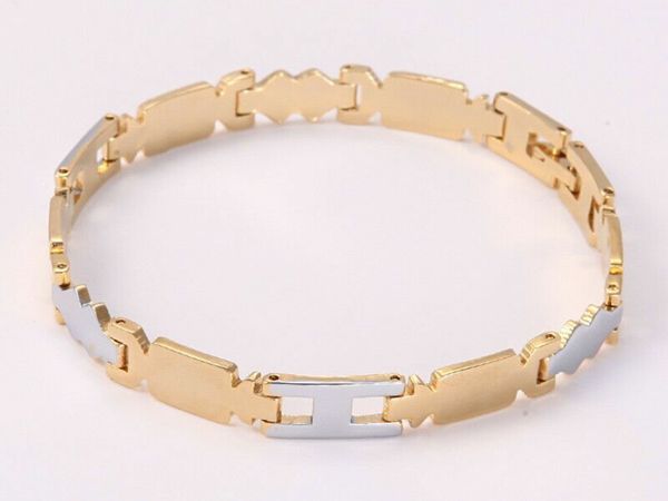 Gold Plated Two-Tone Men's/Women's Link Bracelet C