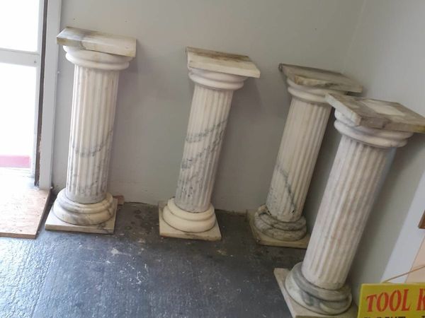 Pair of vintage large marble corinthian pillars