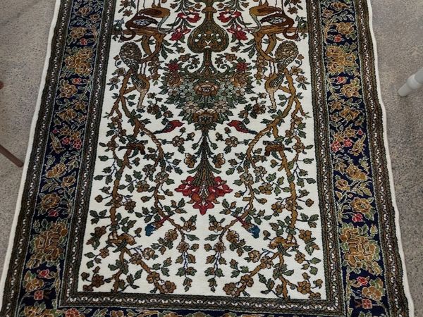 Large vintage afghan khiva wool rug