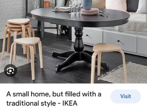 Ikea ingatorp extendable dining  table black