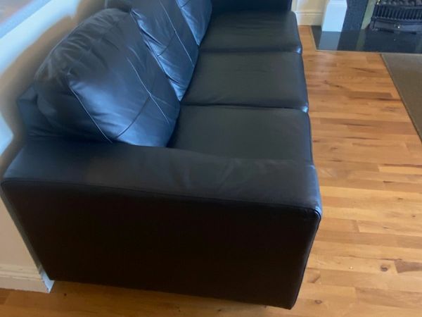 Leather sofa and armchair
