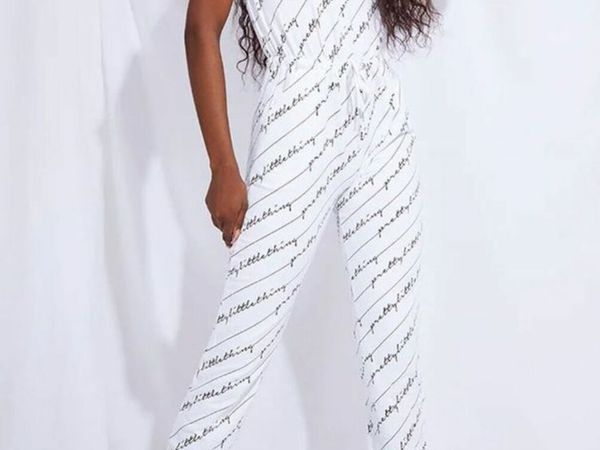 BRAND NEW Prettylittlething White Jumpsuit