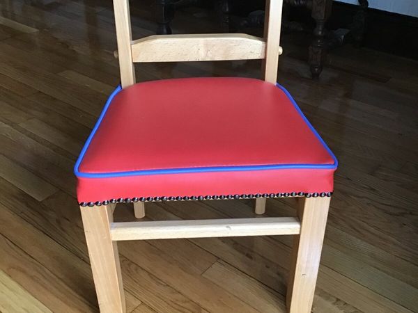 Childs Wooden Chair with Brass Studs