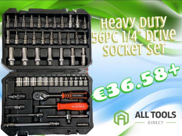 Heavy duty 1/4” drive socket set