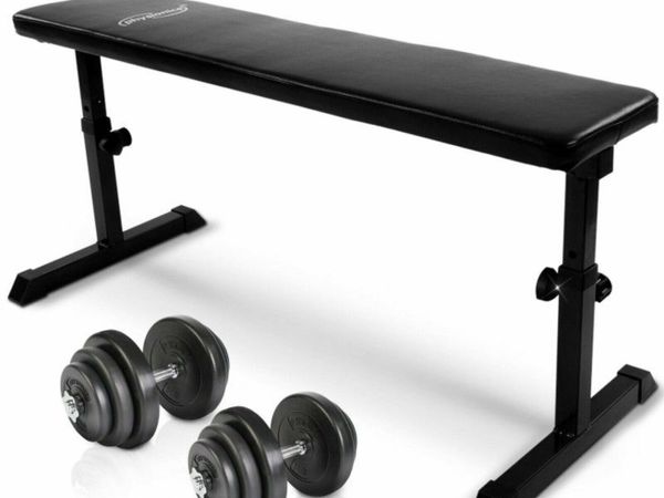 40KG WEIGHTS + FLAT BENCH - FREE DELIVERY