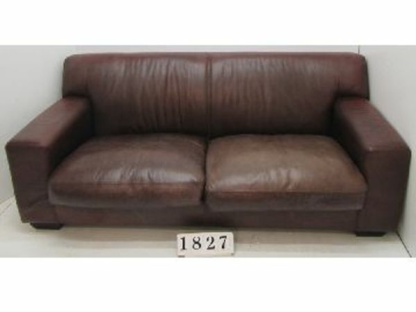 Large leather sofa.   #1827