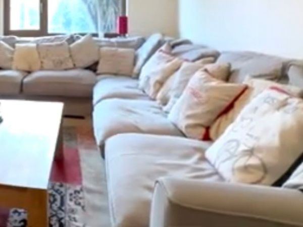Grey Fabric Corner Couch