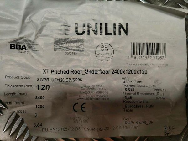 120mm PIR underfloor insulation xtratherm/unilin