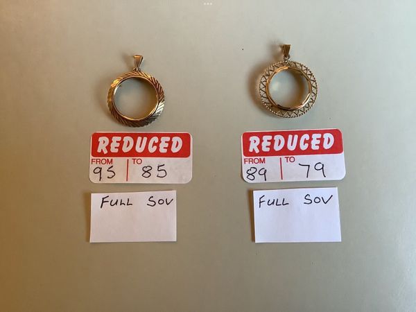 NEW 9ct  Gold sovereign pendant mounts.REDUCED