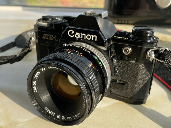 Canon AE-1 35mm Film Camera (Black body)
