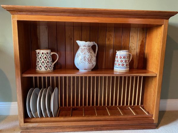 Solid cherry wood kitchen plate rack