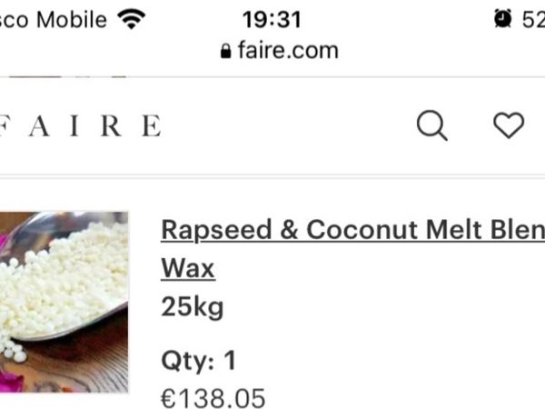 Rapeseed & Coconut wax for wax melts
