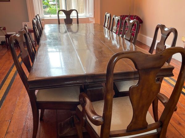 Solid wood dining room table and chairs