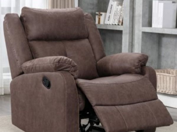 Evan tan brown recliner arm chair reduced