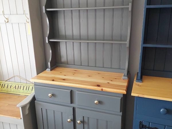 Solid pine kitchen dresser, grey