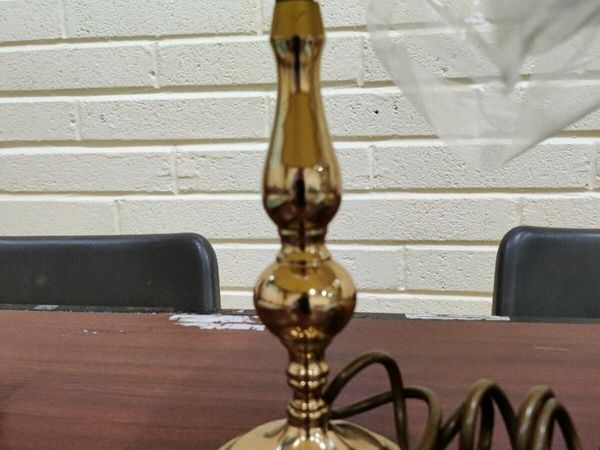 VICTORIAN , 14"Tall Solid Brass Table Lamp !