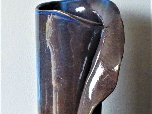 Glazed signed pottery vase