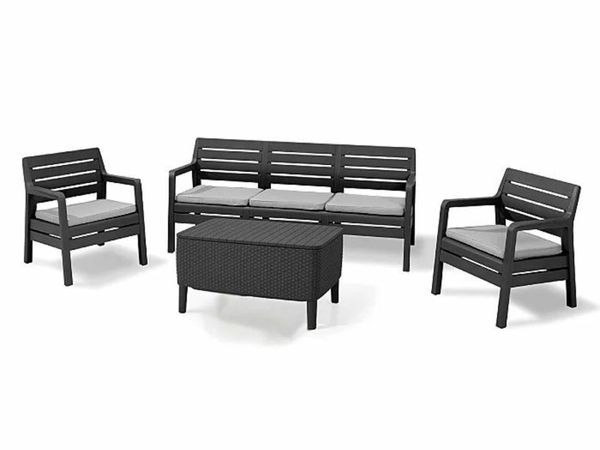 Keter Delano 3 Seater Sofa Set With Storage Table