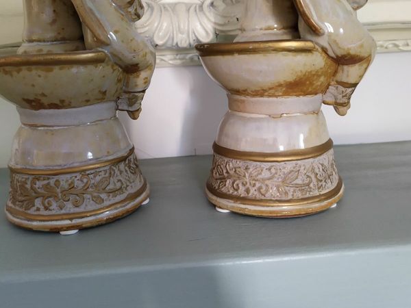 Pair of Porcelain Angle Candleholders