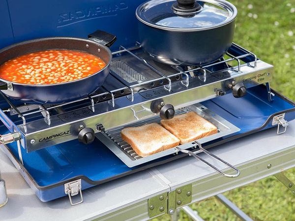 Campingaz Folding Double Burner Stove and Grill.
