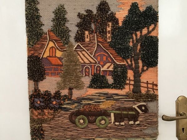Vintage Handcrafted Wool Wall Hanging Tapestry
