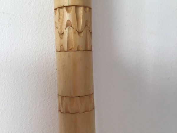 Ornate Carved Wood Flute - 80cm long