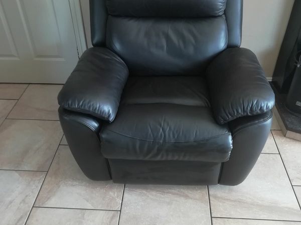 Real leather recliner chair